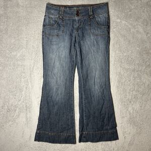 Y2K Mossimo , Low Rise Flare Vintage Size 11 Dark Wash Jeans Western 2000S ￼￼￼